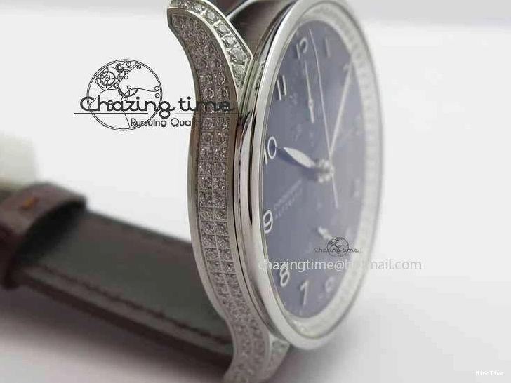 MIROTIME 0319 Unique Portuguese IW3714 Diam ZF V2 1:1 Best Edition Gray Dial On Brown Leather Strap A79350 (Slim Movement) 7250